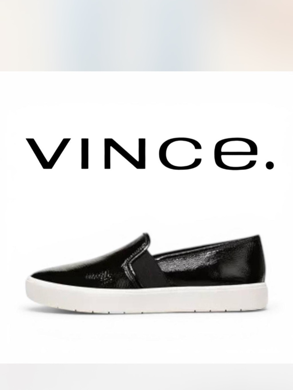 Vince Black Patent Leather Slip On - Picture 1 of 8